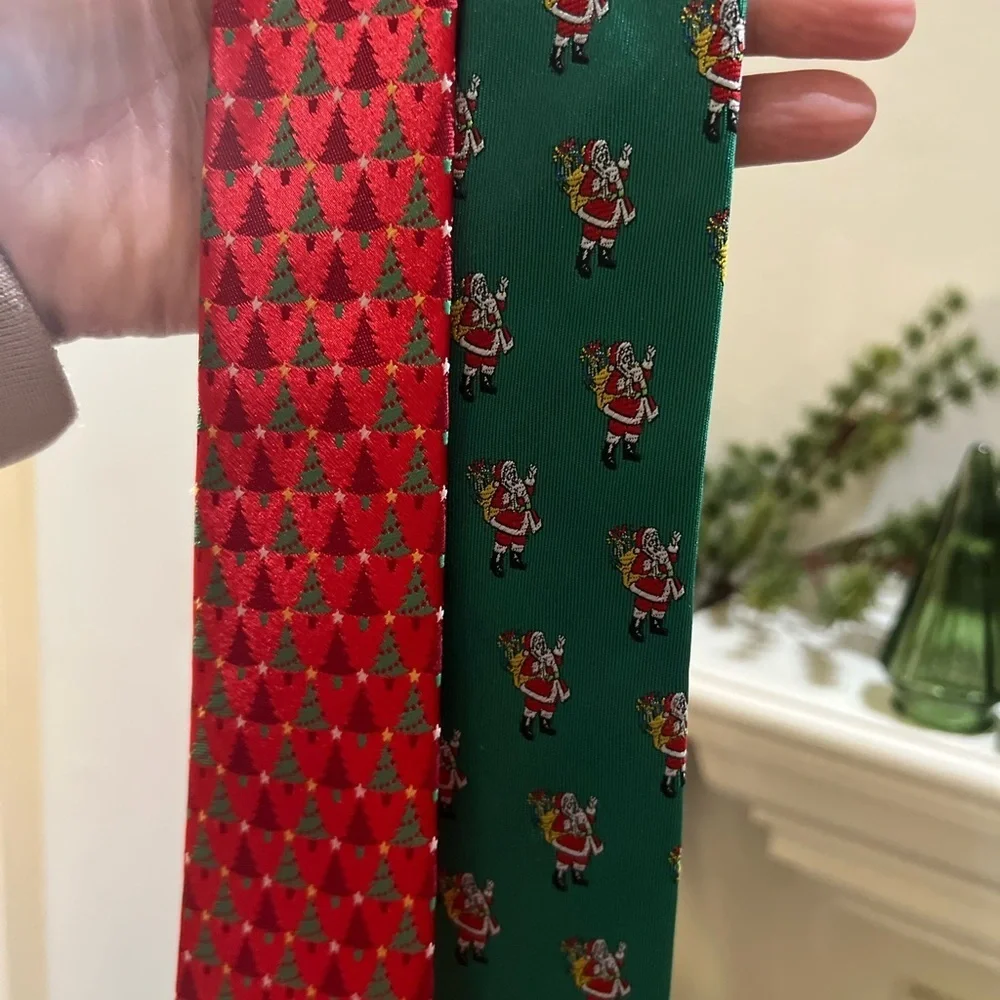 Hallmark Holiday Traditions Christmas Neck Ties Lot Of 2
